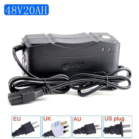 En gros nous/ue/royaume-uni/AU Plug 48V 20AH chargeur de batterie AU plomb électrique vélo vélo Scooter adaptateur alimentation DC59V 2.8A ► Photo 1/6