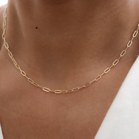 Collier rempli d'or 14K fait main, ras du cou, Boho, chaîne, bijoux pour femmes, Kolye ► Photo 1/5