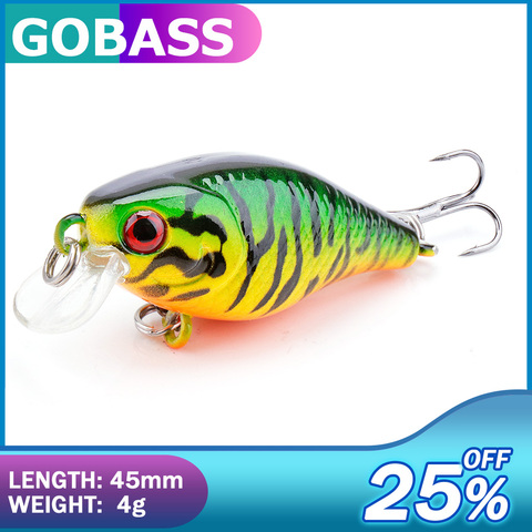 GOBASS – leurre méné artificiel de type wobbler pour la pêche en mer, appât artificiel idéal pour le brochet, le bar ou la perche, 4g, 45mm ► Photo 1/6