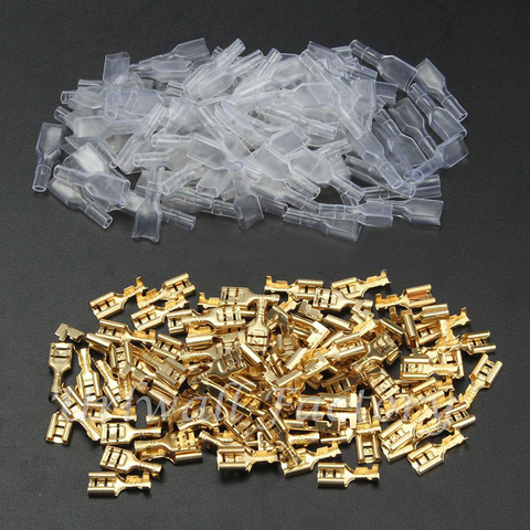 Bornes à sertir mâle/femelle, 200 pièces/100 paires de connecteurs à manchon d'isolation électrique pour 22-16 AWG, 0, 5 mm2-1, 5 mm2 ► Photo 1/6