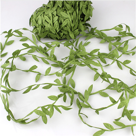 5/40M longueur fleur artificielle feuille verte haute Simulation feuilles pour noël fête de mariage bricolage couronne décoration fausse fleur ► Photo 1/6