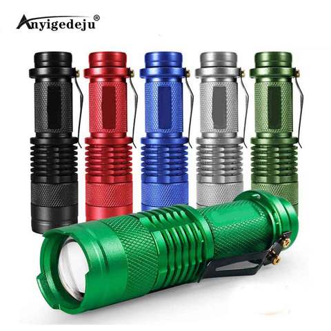 ANYIGEDEJU – Mini lampe de poche imperméable à LED Q5, torche AA réglable, Zoom, mise au point, 3 modes d'éclairage, pour l'extérieur ► Photo 1/6