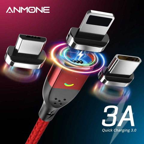 ANMONE – câble Micro USB/type-c magnétique USB-C, charge rapide, transfert de données, compatible avec xiaomi redmi note 7 ► Photo 1/6