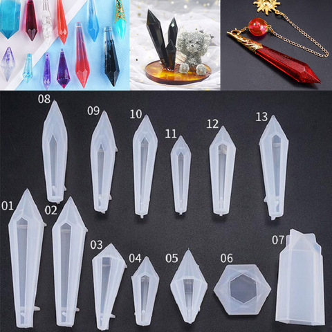 1pc cristal séché fleur Silicone UV résine époxy moule bijoux à bricoler soi-même bijoux moules cristal diamant moules ► Photo 1/6