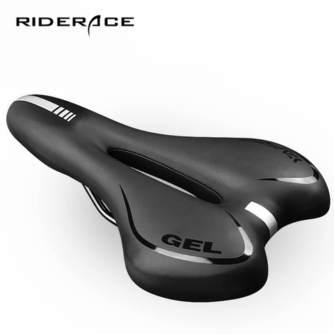 Selle de vélo en Silicone avec coussinets pour le cyclisme, Surface en cuir PU rempli de Gel, pour le temps, confortable, antichoc ► Photo 1/6