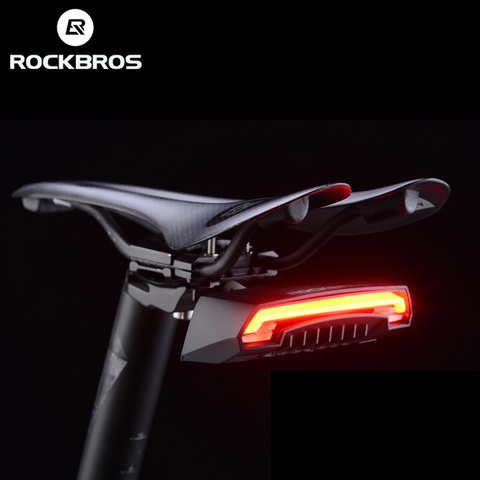 ROCKBROS vélo feu arrière USB Rechargeable sans fil étanche vtt sécurité intelligente télécommande tour signe vélo lumière lampe ► Photo 1/6