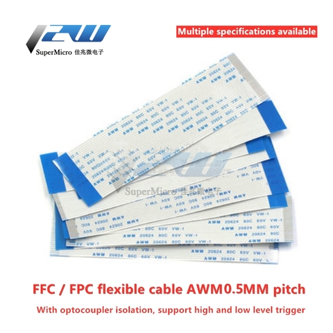 Câble plat flexible FFC FPC LCD, 10 pièces, câble AWM 20624 80C 60V VW-1 FFC-0.5MM ► Photo 1/6