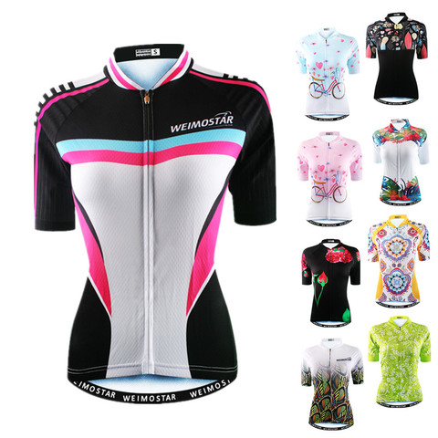 Weimostar femmes cyclisme maillot hauts 2022 Pro équipe vélo maillot vtt vélo chemise respirant cyclisme vêtements vêtements de Sport femme ► Photo 1/6