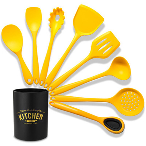 Ustensile de cuisine en Silicone jaune, spatules antiadhésives, cuillères, ustensile de cuisine, Gadget de cuisson ► Photo 1/5