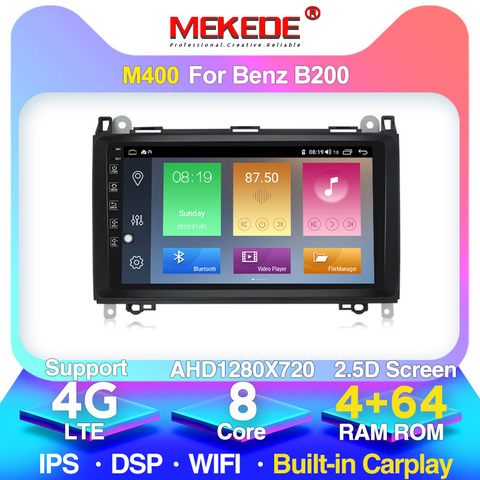 Autoradio Android 10.0, Navigation GPS, lecteur multimédia, pour voiture Mercedes Benz B200, classe A B, W169, W245, Viano, Vito, W639, Sprinter, W906 ► Photo 1/6