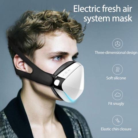 Masque facial électrique Intelligent, respirant, purificateur d'air Intelligent, réutilisable, pour extérieur, course, voyage, cyclisme, sport ► Photo 1/6