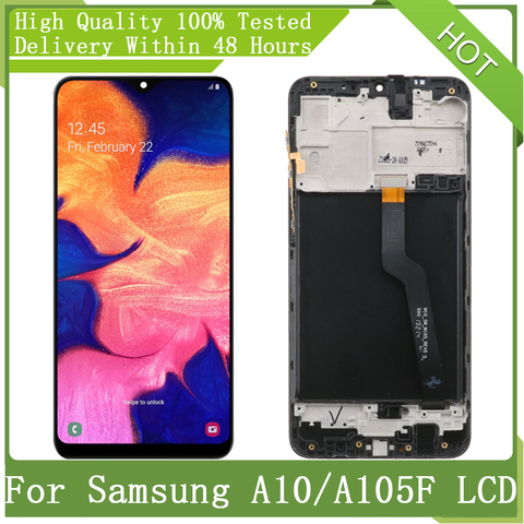 Écran tactile LCD de remplacement avec châssis, pour SAMSUNG GALAXY 6.2 pouces A10 A105 A105F SM-A105F M10 M105 M105F SM-M105F ► Photo 1/6