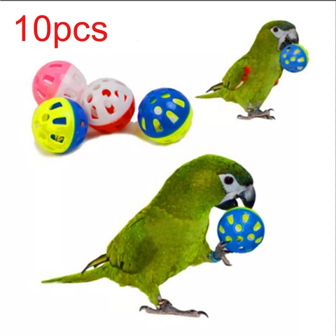 10 pièces pour animaux de compagnie perroquet jouets accessoires creux roulement cloche balle oiseau jouet perruche calopsitte perroquet mâcher Cage amusant jouet vogelspeelgoed ► Photo 1/6