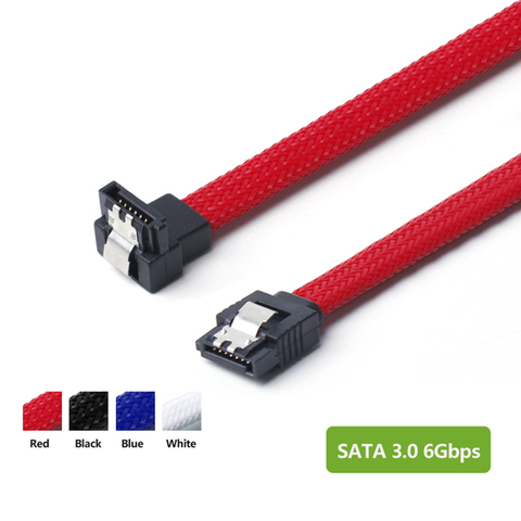 Câble de données SSD, SATA 3.0 III, pour disque dur SSD, Sata3, à Angle droit, 6 Gb/s, pour carte mère MSI Gigabyte ► Photo 1/6