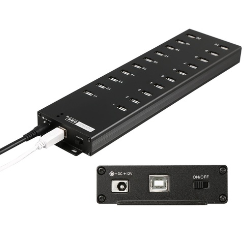 Sipolar multi 20 ports USB 2.0 chargeur concentrateur externe 12V8A adaptateur d'alimentation pour bureau pour données se synchronisent et tablettes de téléphone de charge ► Photo 1/6