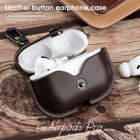 Étui pour écouteurs sans fil Bluetooth en cuir pour étui AirPods Pro housse de protection véritable pour Apple Airpods 3 dosettes d'air ► Photo 1/6