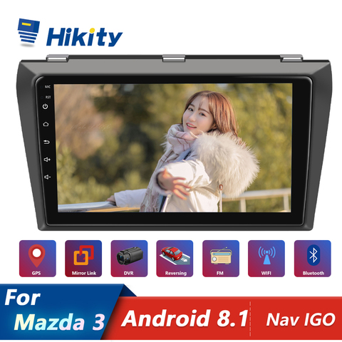 Hikity voiture lecteur multimédia Android GPS Navigation 2DIN Autoradio WiFi 2 Din 9 