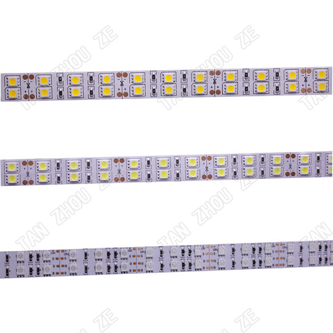 Bande LED RGB à Double rangée, 5050 diodes/m 600LED/5m, 24V, blanc chaud, étanche IP20/67, 5050 SMD, 120 diodes/m, livraison gratuite ► Photo 1/6