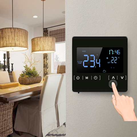 Thermostat intelligent à écran tactile LCD pour la maison, système de chauffage électrique au sol, régulateur de température de l'eau AC85-250V ► Photo 1/6