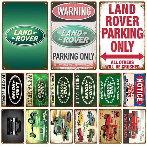 Land Car Rover Plaque métal Vintage étain signe Shabby Chic décor métal signes Vintage barre décoration métal affiche Pub métal Plaque ► Photo 1/6