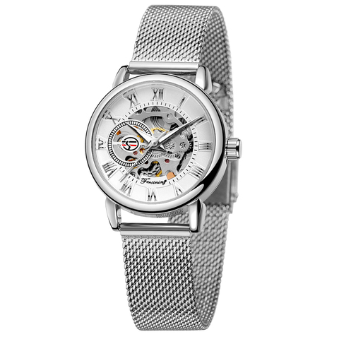 Reloj Mujer Forsining – montre de luxe pour femmes, squelette, Bracelet en argent, étanche, mécanique, cadeau pour femmes, 2022 ► Photo 1/6