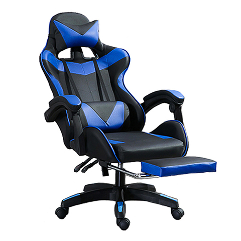 Chaise de Gaming ergonomique en cuir souple, meuble d'ordinateur inclinable de haute qualité, pour bureau, salon et café, maison ► Photo 1/6