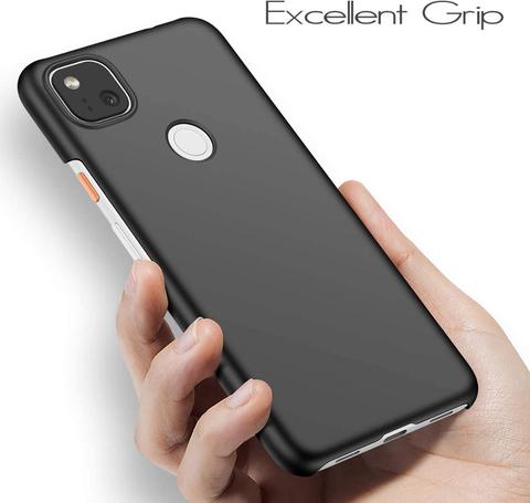 Pour Google Pixel 4A coque de téléphone Super luxe mat plaine noir couverture de téléphone pour Google Pixel 4A dur mince en plastique antichoc coque de téléphone ► Photo 1/6