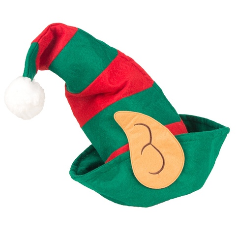 Chapeau rayé rouge et vert pour enfants et adultes, Non tissé, oreilles d'elfe, décoration de fête de noël, cadeaux de nouvel an ► Photo 1/6