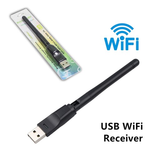 Adaptateur 2.4GHz WLAN WiFi Dongle carte réseau 150Mbps carte réseau sans fil Mini USB Wifi récepteur 2DB WiFi antenne pour DVB T2 ► Photo 1/6