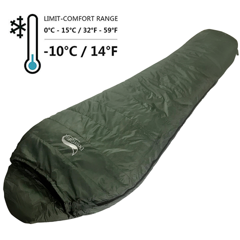 Desert & Fox canard vers le bas sac de couchage hiver momie chaud sac de couchage 1000g vers le bas remplissage adulte Camping couverture pour la randonnée, voyage ► Photo 1/6