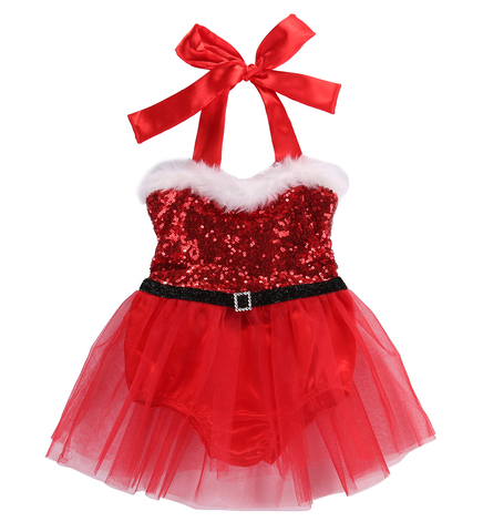 Noël nouveau-né infantile bébé barboteuse filles combinaison Tutu robe en dentelle Costume de noël princesse bébé fille vêtements ► Photo 1/5