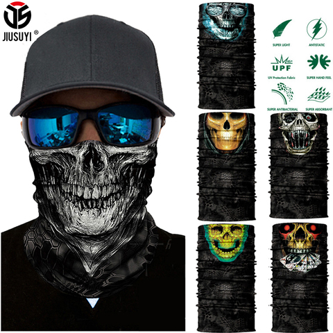 3D Sans Soudure Cagoule Écharpe Magique Cou Masque Fantôme Crâne Squelette Tête Bandana Bandeau de Bouclier Bandana Hommes Vélo ► Photo 1/6