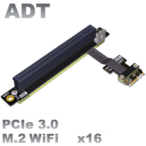 M.2 – câble d'extension de clé WiFi A.E à PCI-E 3.0x16, pcie 16x à wifi akey, câble plat Flexible pour carte mère d'ordinateur ► Photo 1/5