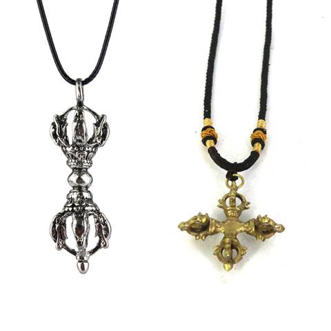 Mode Viking Vajra Dorje Phurba népal Tibet bouddhisme cuivre croix Vajra pilon pendentif collier pour hommes ► Photo 1/6