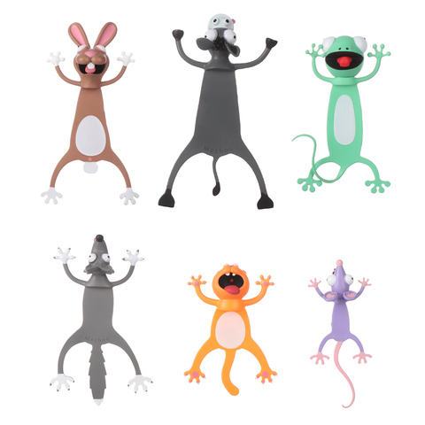 1PC créatif dessin animé Animal Style 3D stéréo signets Original mignon chat PVC matériel livre marqueurs étudiant cadeaux ► Photo 1/6