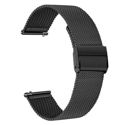 Bracelet de montre en métal inoxydable milanais noir avec broche à dégagement rapide, 18mm 19mm 20mm 21mm 22mm 23mm 24mm, nouvelle collection ► Photo 1/5