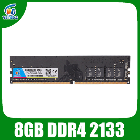 VEINEDA-Ram DDR4, 4 go, 8 go, 1.2V, PC4-17000 mémoire, pour Intel AMD DeskPC, Mobo, 4 go, 2133 broches ► Photo 1/6