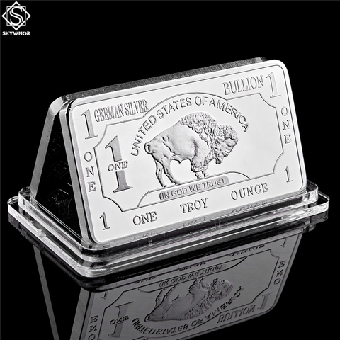 Monnaie allemande 1 once Troy Buffalo allemand argent lingot Bar réplique Collection de pièces ► Photo 1/6