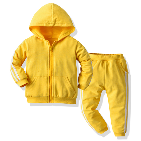 Tem Doger Printemps Automne Enfants Vêtements Ensemble enfants À Fermeture Éclair À Capuche Survêtements Enfant Manteau + Pantalon 2 Pièces Costumes Enfant Tenue De Sport ► Photo 1/6