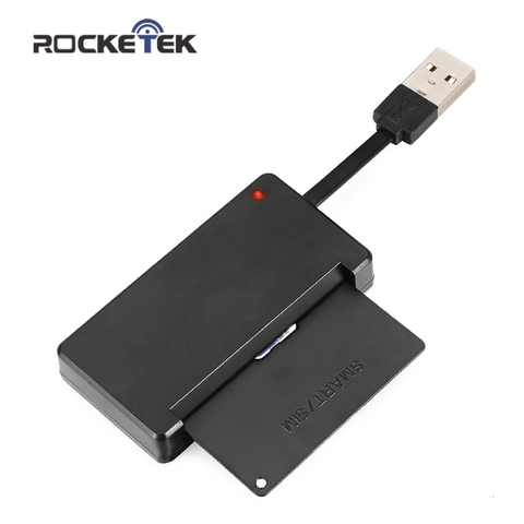 Rocketek USB 2.0 lecteur de carte à puce cac, carte bancaire d'identité, carte sim cloner connecteur cardreader adaptateur pc ordinateur portable accessoires ► Photo 1/6