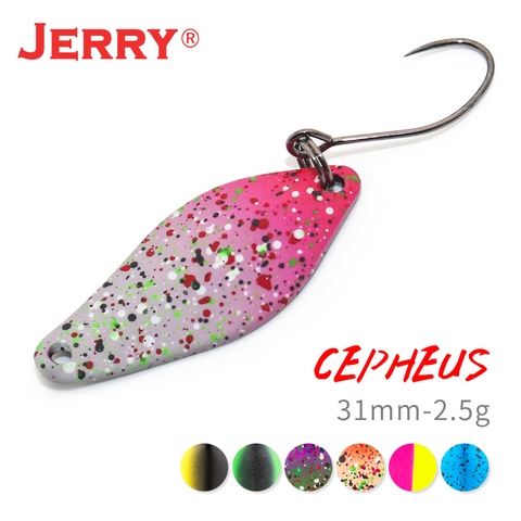 Jerry 2.5g haute qualité truites leurres mini laiton cuillères de pêche eau douce appât spinner appât pesca fleurs boules crochets simples ► Photo 1/6