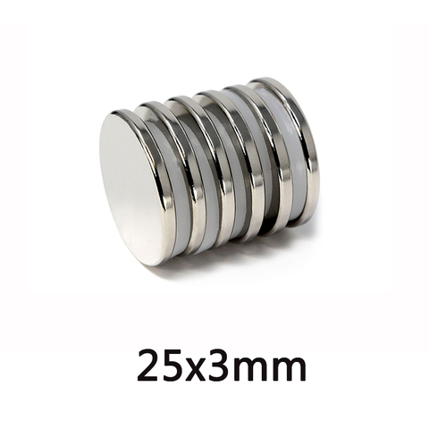 Aimants ronds N35 25x3mm en néodyme, lot de 20/30/50 aimants permanents Super puissants 25x3mm ► Photo 1/3