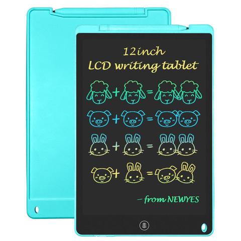 Dessin tablette 12 pouces LCD tableau d'écriture électronique bloc-notes mince message graphique croquis conseil enfants cadeau arc-en-ciel écran ► Photo 1/6