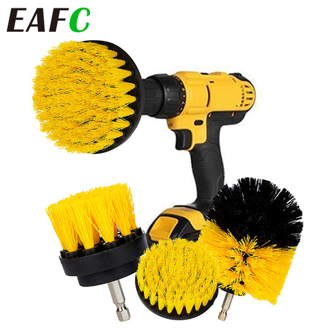 Perceuse électrique 3 pièces, brosse de nettoyage ronde en Nylon pour baignoire, tapis, pneus en verre, toilettes, sols, anti-rouille, Kit de nettoyage de voiture ► Photo 1/6