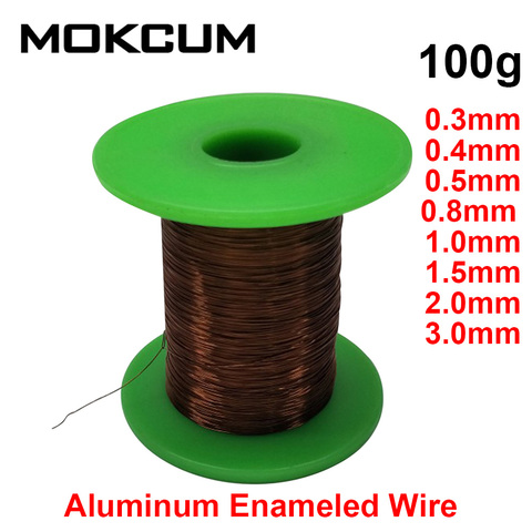 Câble en aluminium émaillé, fil rond résistant aux bobines, 100g, 0.3mm, 0.4mm, 0.5mm, 0.8mm, 1.0mm, mm ► Photo 1/6