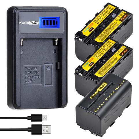 Nouveau NP-F750 NP-F770 NPF770 NPF750 batterie + LCD USB chargeur pour LED lumière vidéo Yongnuo Godox YN300Air II YN300 III YN600 L132T ► Photo 1/6