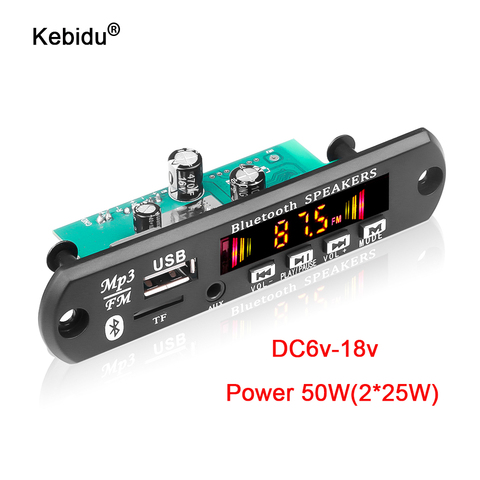 6W 50W amplificateur mains libres lecteur MP3 décodeur carte 5V 12V 18V Bluetooth 5.0 voiture FM Radio Module Support FM TF USB AUX enregistreurs ► Photo 1/6