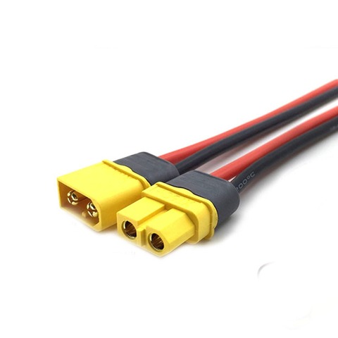 AMASS-connecteur XT60, boîtier, fil de silicium de 10CM, 14AWG + connecteur XT60 mâle avec boîtier, fil de silicium de 10CM ► Photo 1/4