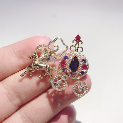 Broche en cristal pour femmes et hommes, broche en cristal brillante, broches cheval en CZ Animal, pour fête, pour bijoux de mariage élégants, cadeau de noël ► Photo 1/6