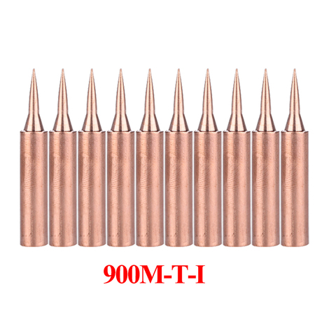 10 pièces/lot pointe de soudure en cuivre pur 900M-T-I pointes de fer à souder tête de soudage BGA outils de Station de soudage ► Photo 1/1